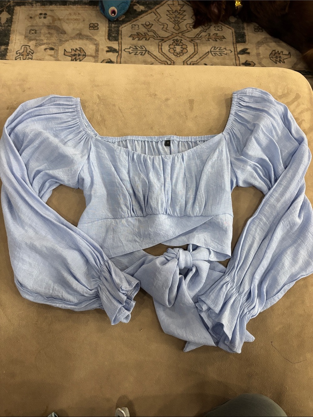 Light Blue Women's Tie-Back Top - Picture 1 of 1